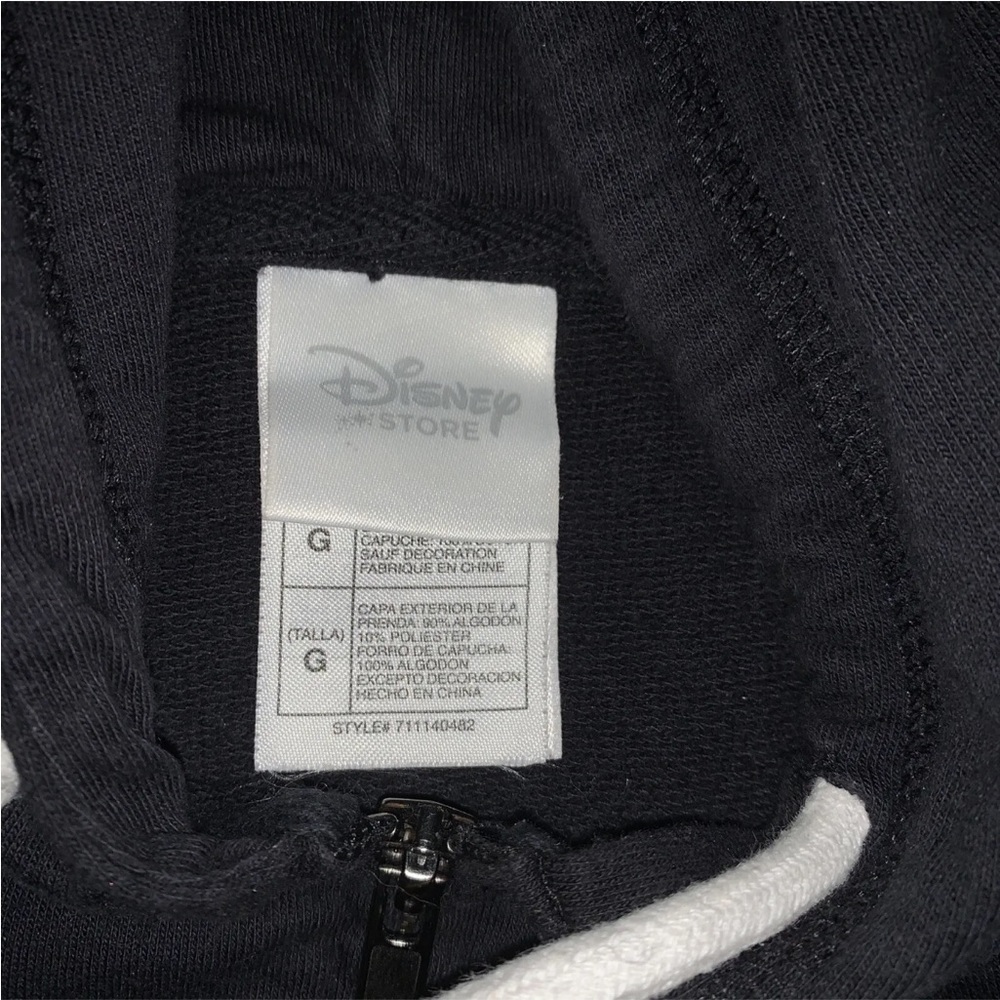 The Disney Store Chicago Mickey Mouse Zip Up Sweatshirt Hoodie Black Sz XL - Picture 4 of 5